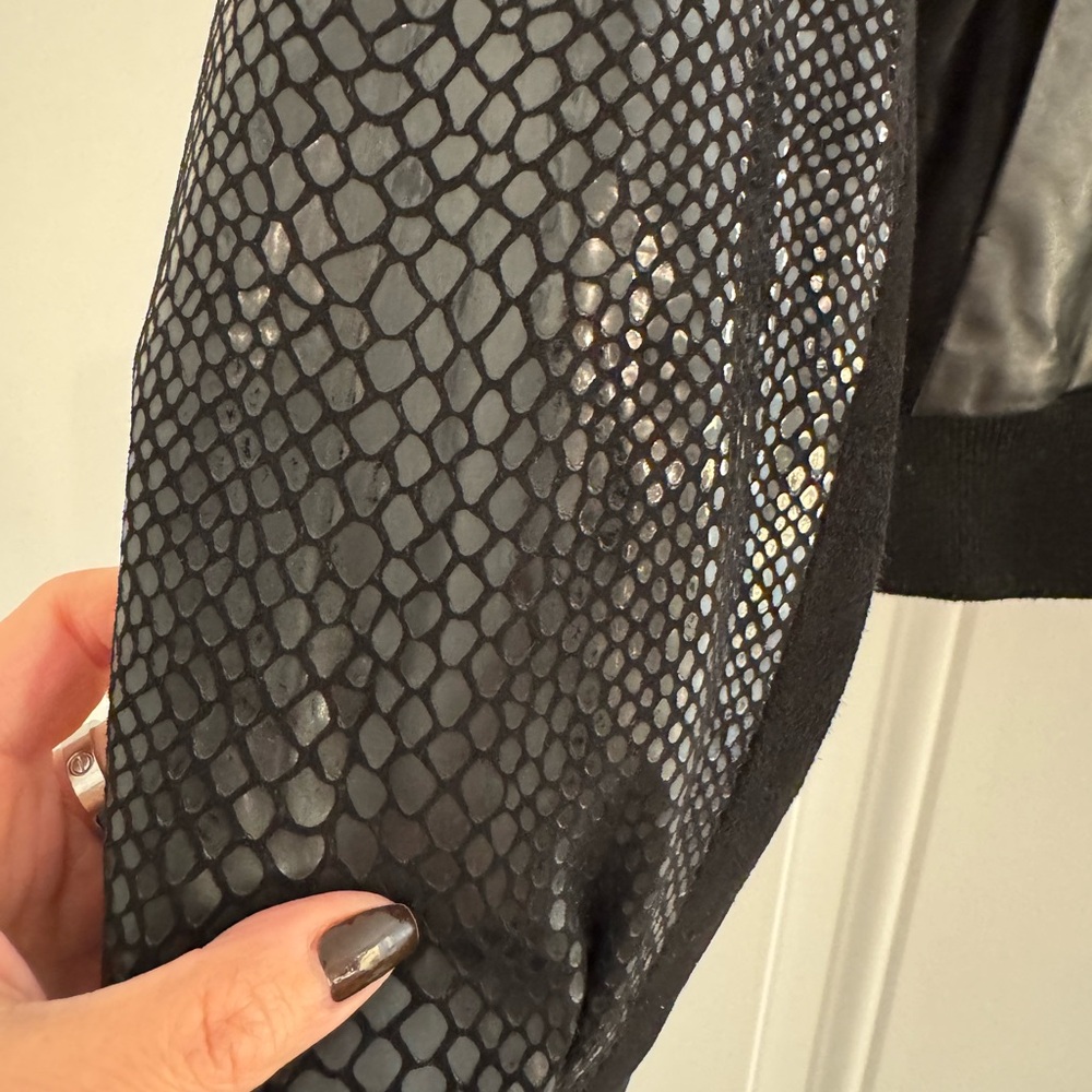 Black Snake Pattern Bomber Jacket - image 3